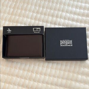 Original Penguin Brown Leather Wallet